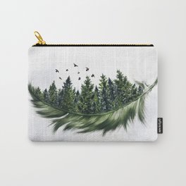 Earth Feather • Green Feather I Carry-All Pouch