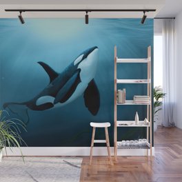 "The Dreamer" by Amber Marine ~ Orca / Killer Whale Art, (Copyright 2015) Wall Mural