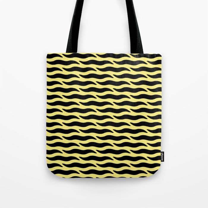 Tiger Wild Animal Print Pattern 340 Black and Yellow Tote Bag