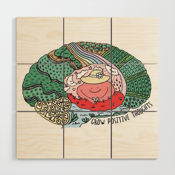 Grow Positive Thoughts Brain Hippocampus Wood Wall Art