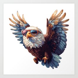 Eagle Flying to the Bookstore Art Print
