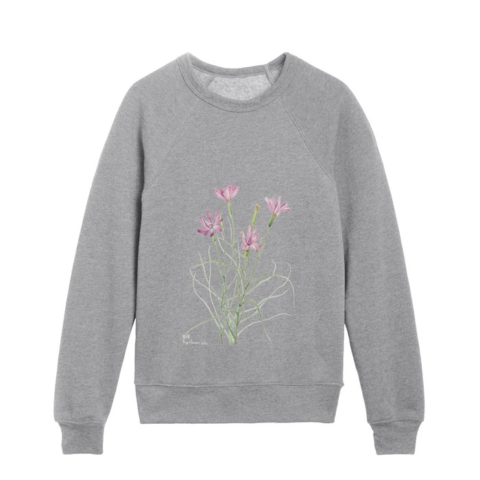 william morris flower flowers Kids Crewneck