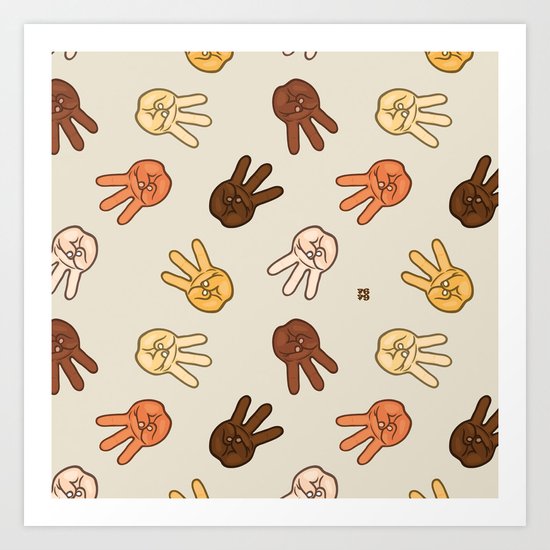 Hiii Power hand sign (remix) Art Print