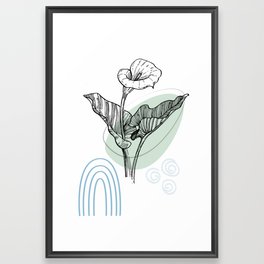 Calla and lily - Minimal Contemporary Botanical  Framed Art Print