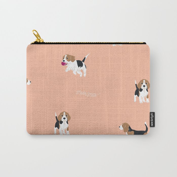 Salmon Pink Beagle Carry-All Pouch