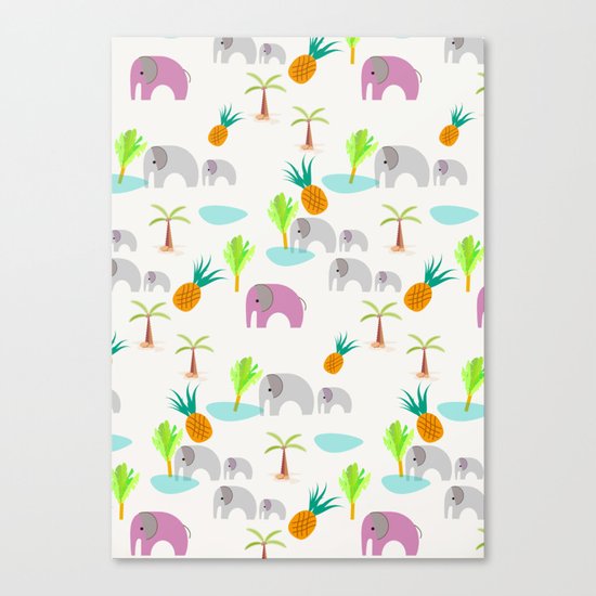 Pink Elephants Canvas Print