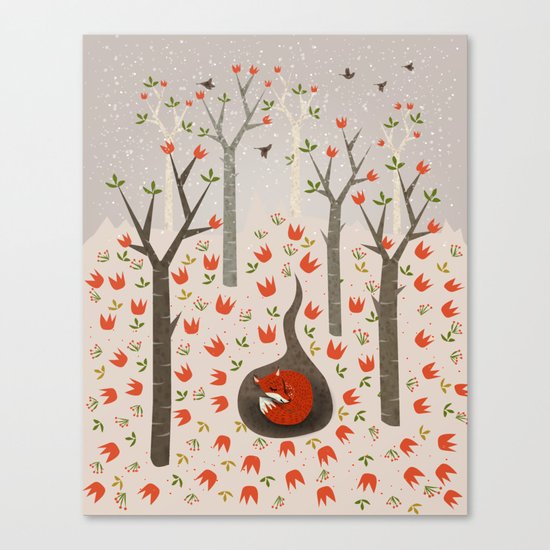 Sleeping Fox Canvas Print