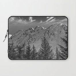 Winter Mountain Vista B & W - Gwin's, Kenai Peninsula, Alaska Laptop Sleeve