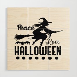 Peace Love Halloween Wood Wall Art