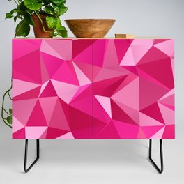 Pink Triangles Pattern Design Credenza