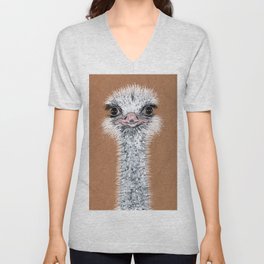 Ostrich animal V Neck T Shirt