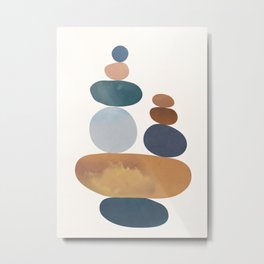 Balancing Stones 31 Metal Print | Geometric, Shape, Minimalism, Painting, Soft, Curated, Abstract, Color, Shapes, Art 