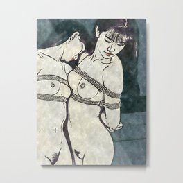 Ink and Watercolor - Shibari beauties, sexy slave girls in fetish kinbaku bondage Metal Print | Oil, Watercolor, Ink, Ropes, Womenbody, Adult, Tiedup, Bdsm, Nudity, Erotic 