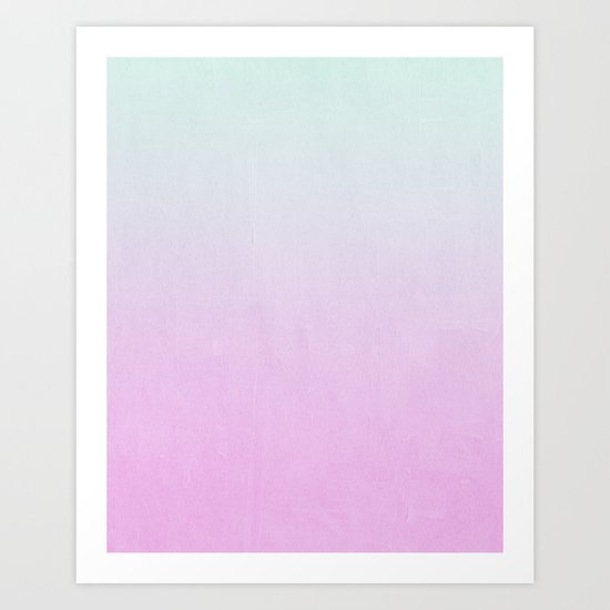 Ombre fade pastel trendy color way throwback retro palette 80s 90s style Art Print