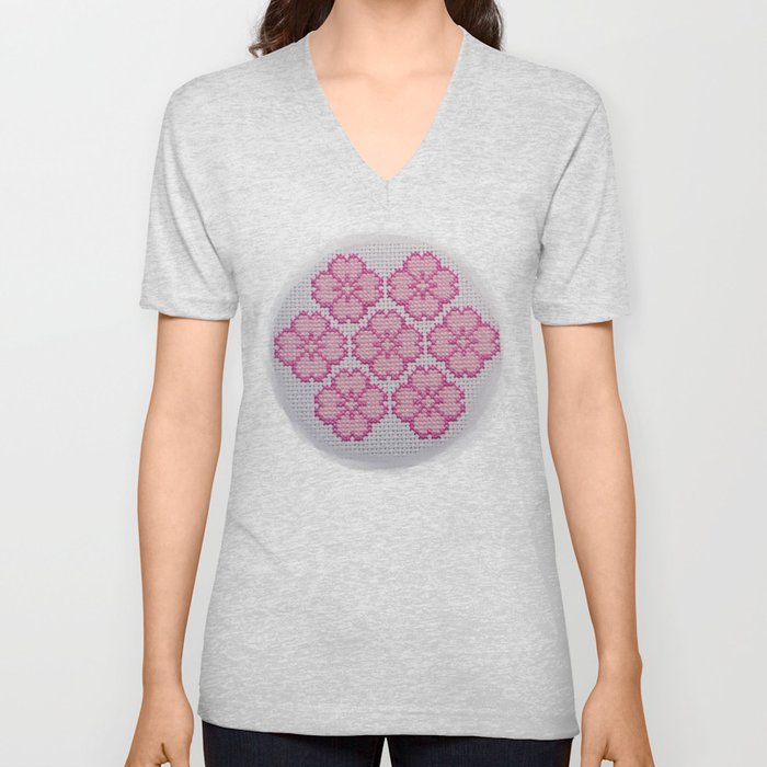 Cherry Blossoms V Neck T Shirt