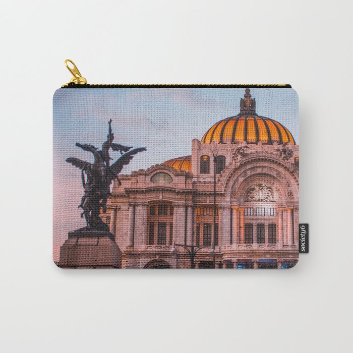 Mexico Photography - Beautiful Palace By The Pink Sunset Carry-All Pouch