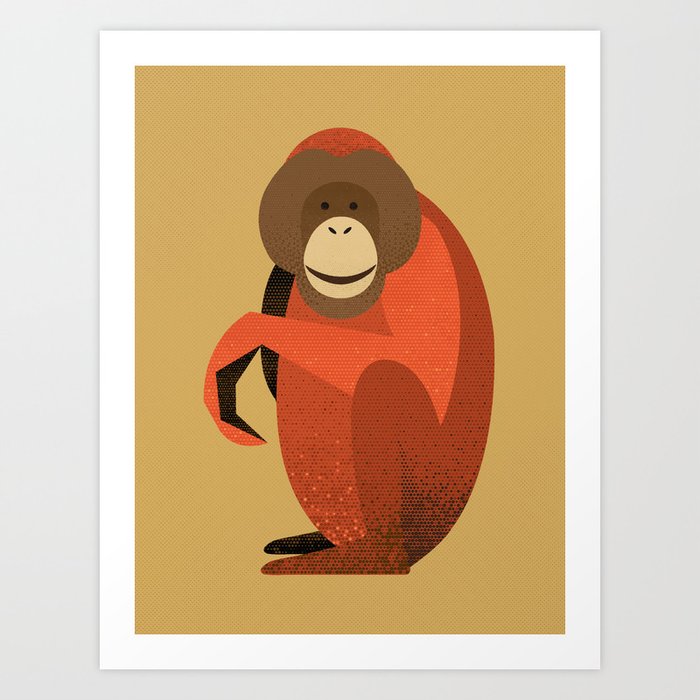 Whimsy Orangutan Art Print