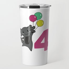 Axolotl Fourth Birthday Balloons For Kids Travel Mug