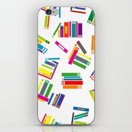 Wrapping paper with colored books iPhone Skin
