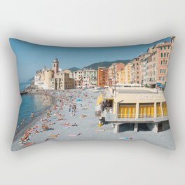Amalfi, pastel dream houses with kids playing | Mediterranean Coast, Italy | Colorful travel photography in Europe | Horizontal art print Rectangular Pillow