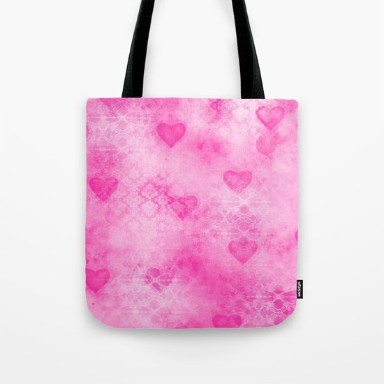 Pink Hearted Tote Bag