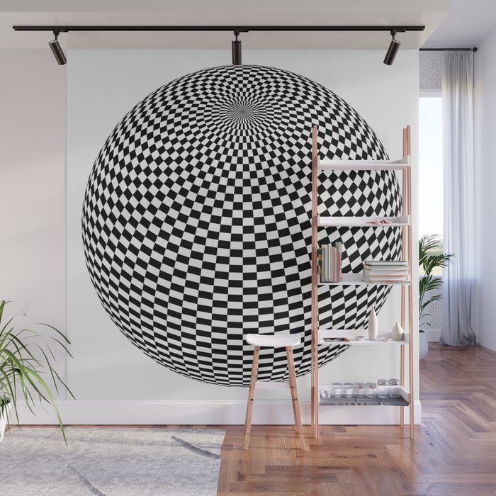 Checkered Sphere Wall Mural