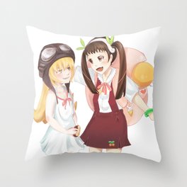 Hachikuji and Shinobu Throw Pillow