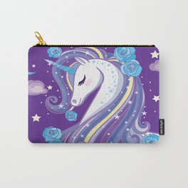 Magical Unicorn in Purple Sky Carry-All Pouch