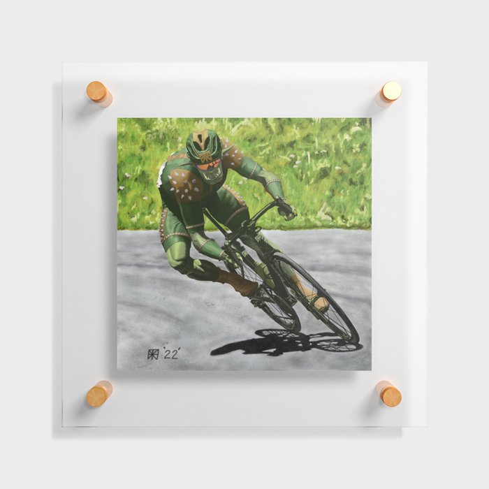 Fantasy Cyclist Bike Racing Floating Acrylic Print