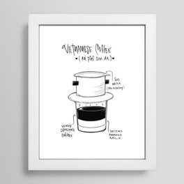 Vietnamese Coffee Framed Art Print | Strongcoffee, Drawing, Jodypham, Coffee, Coffeelover, Cafesuada, Blackandwhite, Vietnamese, Dripcoffee, Gift 