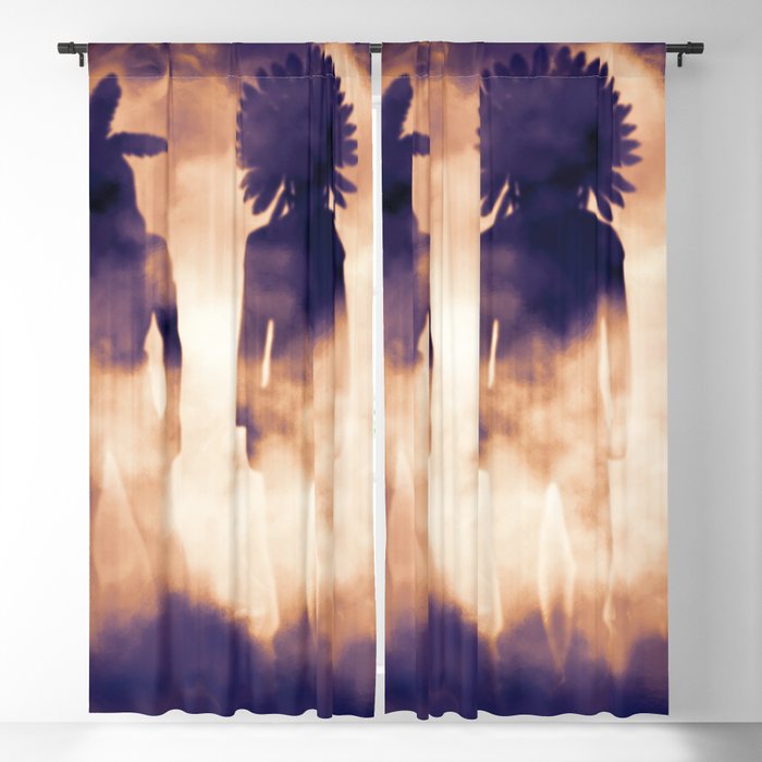 Forgotten Native American Warriors Emerging from the Fog of the of the Past with the Ancestors Blackout Curtain