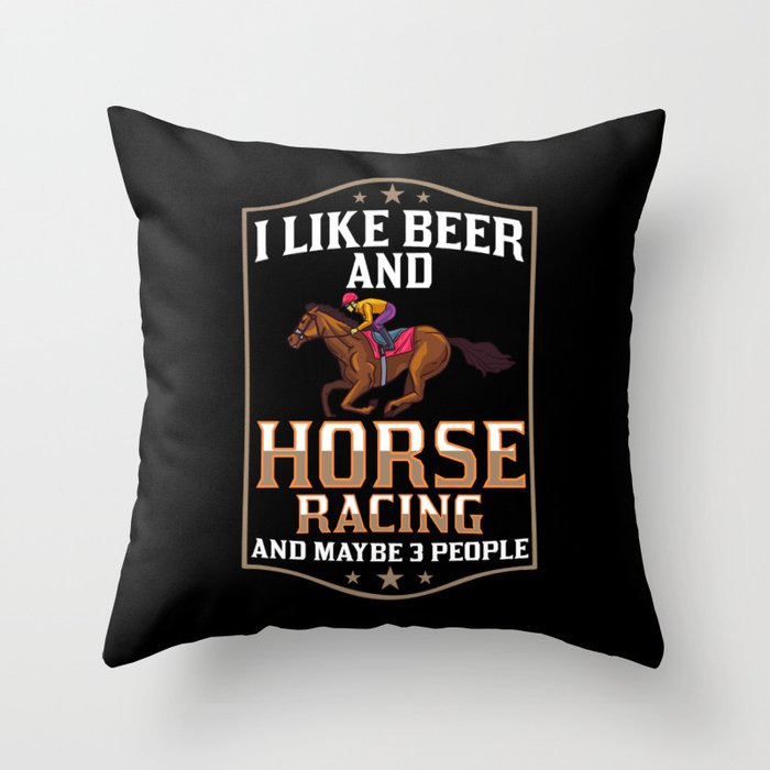 Horse Racing Race Track Number Derby Throw Pillow