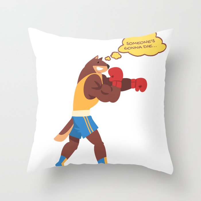 Funny Boxer Dog design Throw Pillow