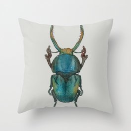 Watercolour Beetle 1/3 Throw Pillow