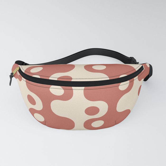 Retro Mid Century Modern Space Age Pattern 861 Brown and Beige Fanny Pack