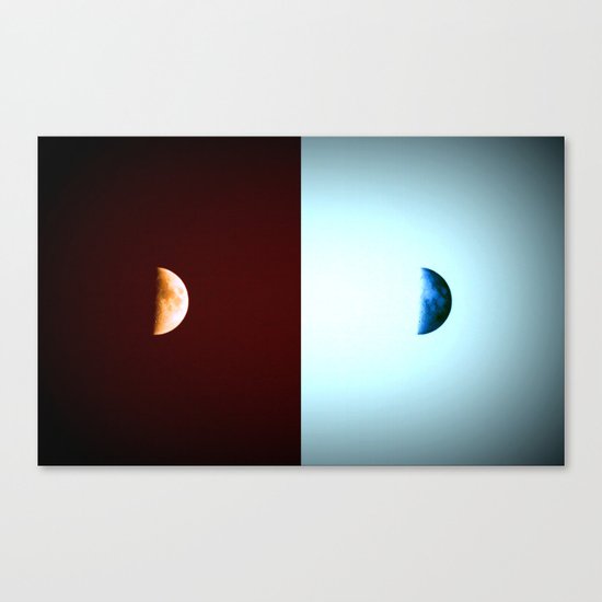 Glowing Waxing Crescent Canvas Print
