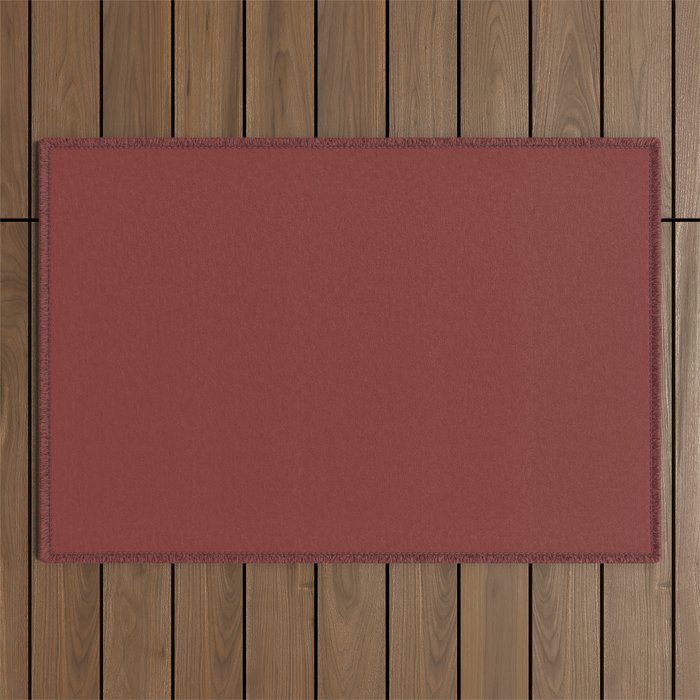 Timeless Medium Red Solid Color Accent Shade Matches Sherwin Williams Salute SW 7582 Outdoor Rug