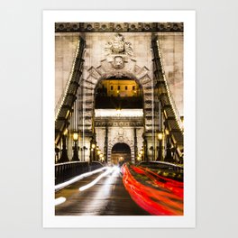 Budapest Chain Bridge Art Print