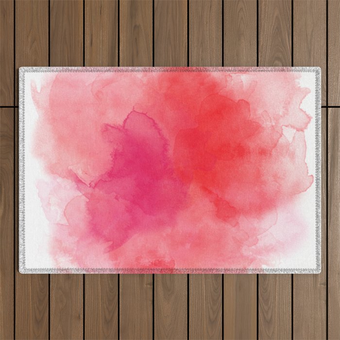 4    Red Pink Abstract Watercolor 210922 Digital Minimal Art Ink Fluid Liquid  Outdoor Rug