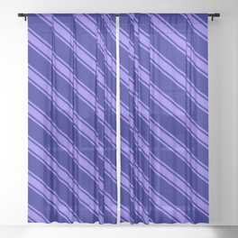 [ Thumbnail: Blue and Medium Slate Blue Colored Lined/Striped Pattern Sheer Curtain ]