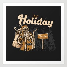 Santa Skull - Merry Christmas Art Print