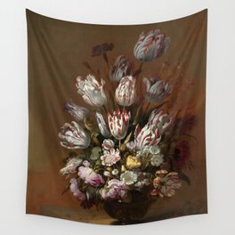 Still life with flowers - Hans Bollongier (1639) Wall Tapestry