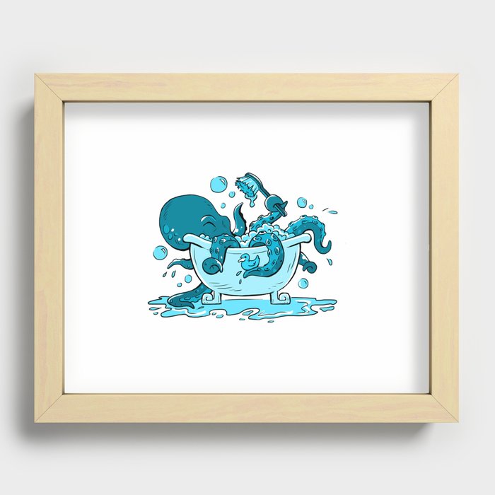 Octopus Bath Recessed Framed Print