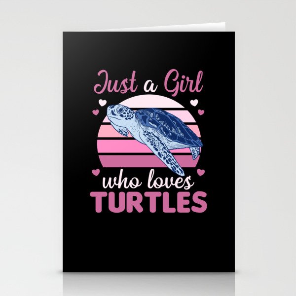 Just A Girl who Loves Turtles - cute Turtle Stationery Cards