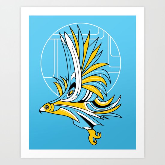 Hawk Deco Art Print