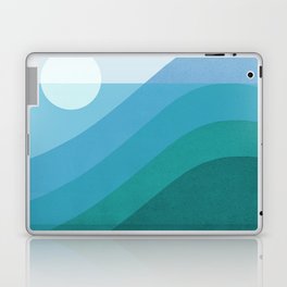 Abstraction_MOONLIGHT_BLUE_OCEAN_MOUNTAINS_POP_ART_0502B Laptop Skin