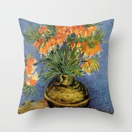 Vincent Van Gogh Imperial Fritillaries in Copper Vase 1887 Throw Pillow