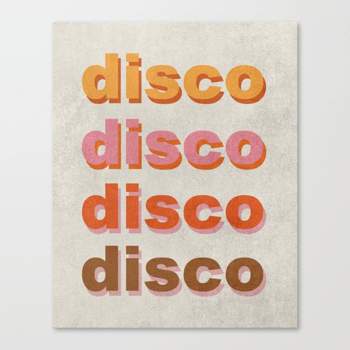 Retro Disco Print Canvas Print