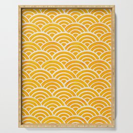 Japanese Seigaiha Wave – Marigold Palette Serving Tray