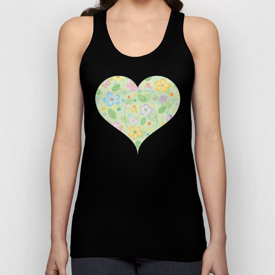 Floral and Butterfly Pattern - Spring Blossom Unisex Tank Top